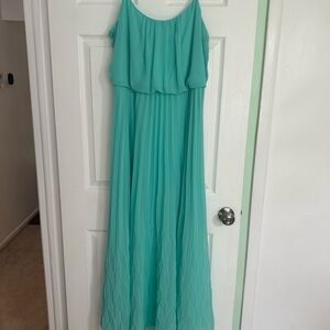 Bisou Bisou Teal Pleated Dress
